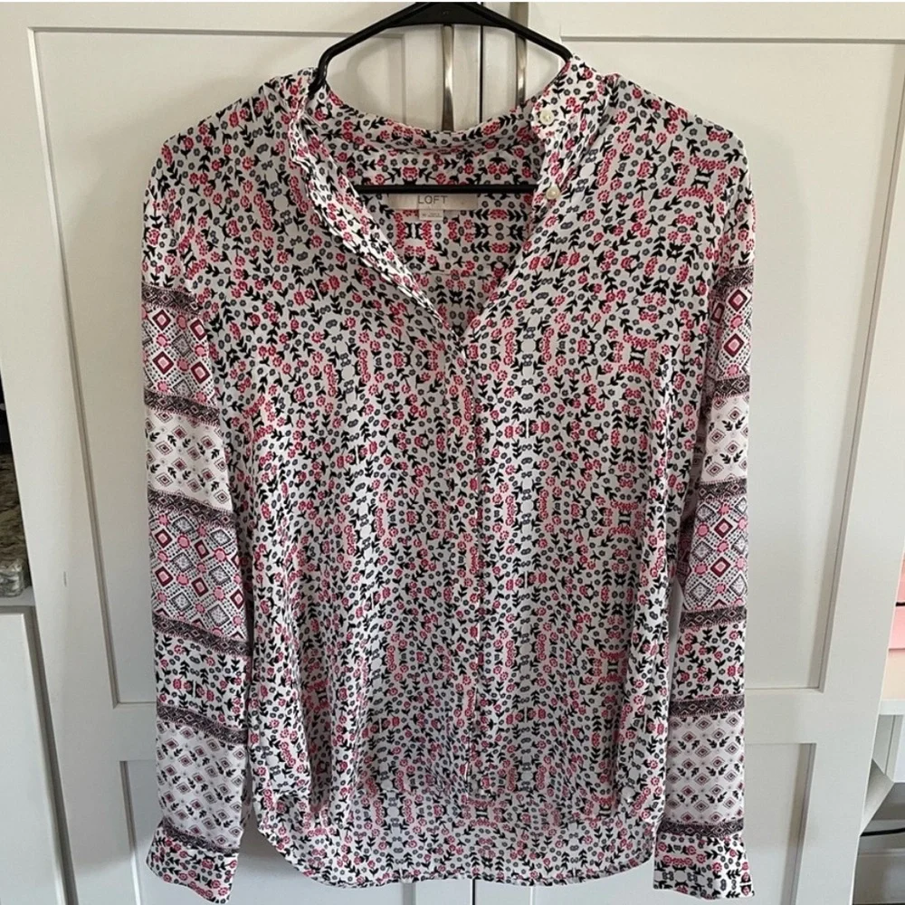LOFT Multicolor Patterned Blouse - Picture 3 of 6
